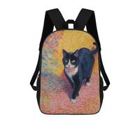 sinyumoney 3D Colorful Cat Painting -1 Print Children Backpack for School Students Backpacks Schoolbag Shoulder Book Bags 17inch