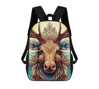 sinyumoney 3D Colorful Deer Portrait-13 Print Children Backpack for School Students Backpacks Schoolbag Shoulder Book Bags 17inch