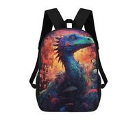 sinyumoney 3D Colorful Dinosaur Artwork Print Children Backpack for School Students Backpacks Schoolbag Shoulder Book Bags 17inch