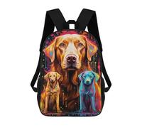 sinyumoney 3D Colorful Dogs Abstract Art Kid's Backpack Waterproof School Bag Bookbag Cute Rucksacks Fashion Casual Schoolbag for Kids for Girl Boy School 17inch