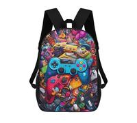 sinyumoney 3D Colorful Gaming Controllers -13 Kid's Backpack Waterproof School Bag Bookbag Cute Rucksacks Fashion Casual Schoolbag for Kids for Girl Boy School 17inch