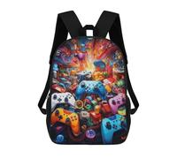 sinyumoney 3D Colorful Gaming Controllers -2 Print Children Backpack for School Students Backpacks Schoolbag Shoulder Book Bags 17inch