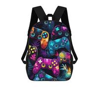 sinyumoney 3D Colorful Gaming Controllers-23 Kid's Backpack Waterproof School Bag Bookbag Cute Rucksacks Fashion Casual Schoolbag for Kids for Girl Boy School 17inch