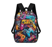 sinyumoney 3D Colorful Gaming Controllers -7 Kid's Backpack Waterproof School Bag Bookbag Cute Rucksacks Fashion Casual Schoolbag for Kids for Girl Boy School 17inch