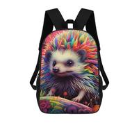 sinyumoney 3D Colorful Hedgehog Illustration-2 Kid's Backpack Waterproof School Bag Bookbag Cute Rucksacks Fashion Casual Schoolbag for Kids for Girl Boy School 17inch