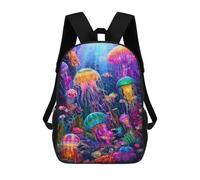 sinyumoney 3D Colorful Jellyfish Underwater Scene Print Children Backpack for School Students Backpacks Schoolbag Shoulder Book Bags 17inch