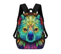 sinyumoney 3D Colorful Koala Illustration Print Children Backpack for School Students Backpacks Schoolbag Shoulder Book Bags 17inch
