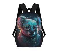 sinyumoney 3D Colorful Koala with Glasses-3 17 Inch School Backpack Student Casual Backpack For Kid's Children's Daypack Bookbag Hiking Sports Outdoor Work Travel Laptop Bag