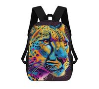 sinyumoney 3D Colorful Leopard Portrait-8 Print Children Backpack for School Students Backpacks Schoolbag Shoulder Book Bags 17inch
