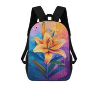 sinyumoney 3D Colorful Lily Art Print Print Children Backpack for School Students Backpacks Schoolbag Shoulder Book Bags 17inch