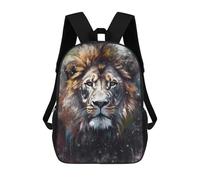 sinyumoney 3D Colorful Lion Portrait Kid's Backpack Waterproof 17inch School Bag Cute Rucksacks Fashion Casual Schoolbag for Kids for Girl Boy School