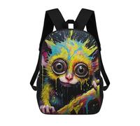 sinyumoney 3D Colorful Monkey Painting Print Children Backpack for School Students Backpacks Schoolbag Shoulder Book Bags 17inch