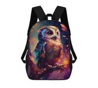 sinyumoney 3D Colorful Owl Artwork-2 Print Children Backpack for School Students Backpacks Schoolbag Shoulder Book Bags 17inch