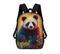 sinyumoney 3D Colorful Panda Forest Kid's Backpack Waterproof School Bag Bookbag Cute Rucksacks Fashion Casual Schoolbag for Kids for Girl Boy School 17inch