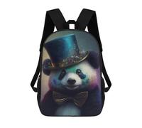sinyumoney 3D Colorful Panda Top Hat Art Print Kid's Backpack Waterproof 17inch School Bag Cute Rucksacks Fashion Casual Schoolbag for Kids for Girl Boy School