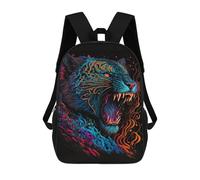 sinyumoney 3D Colorful Roaring Tiger Art Print Kid's Backpack Waterproof 17inch School Bag Cute Rucksacks Fashion Casual Schoolbag for Kids for Girl Boy School