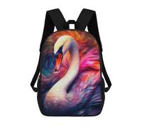 sinyumoney 3D Colorful Swan Painting Kid's Backpack Waterproof School Bag Bookbag Cute Rucksacks Fashion Casual Schoolbag for Kids for Girl Boy School 17inch