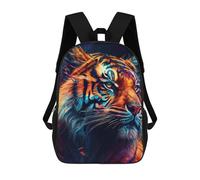 sinyumoney 3D Colorful Tiger Portrait-32 Kid's Backpack Waterproof School Bag Bookbag Cute Rucksacks Fashion Casual Schoolbag for Kids for Girl Boy School 17inch