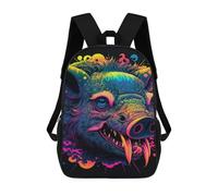 sinyumoney 3D Colorful Wild Boar Art Print Kid's Backpack Waterproof 17inch School Bag Cute Rucksacks Fashion Casual Schoolbag for Kids for Girl Boy School