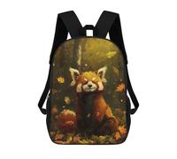 sinyumoney 3D Contented Red Panda School Backpack Student Casual Backpack For Kid's Children's Daypack Bookbag Hiking Sports Outdoor Work Travel Laptop Bag 17inch
