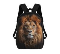 sinyumoney 3D Cool Lion Portrait Printing Daypacks Kids Casual Backpack Knapsack High Capacity Rucksack Travel Laptop Book Bag 17inch