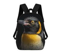 sinyumoney 3D Cool Penguin Portrait Print Children Backpack for School Students Backpacks Schoolbag Shoulder Book Bags 17inch
