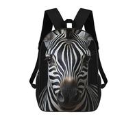 sinyumoney 3D Cool Zebra Animal Portrait Printing Daypacks Kids Casual Backpack Knapsack High Capacity Rucksack Travel Laptop Book Bag 17inch