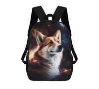 sinyumoney 3D Corgi in Space -3 17 Inch School Backpack Student Casual Backpack For Kid's Children's Daypack Bookbag Hiking Sports Outdoor Work Travel Laptop Bag