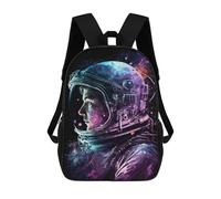 sinyumoney 3D Cosmic Astronaut Portrait-6 Kid's Backpack Waterproof 17inch School Bag Cute Rucksacks Fashion Casual Schoolbag for Kids for Girl Boy School
