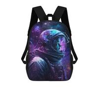 sinyumoney 3D Cosmic Astronaut Portrait Kid's Backpack Waterproof 17inch School Bag Cute Rucksacks Fashion Casual Schoolbag for Kids for Girl Boy School