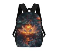 sinyumoney 3D Cosmic Bloom Lotus Printing Daypacks Kids Casual Backpack Knapsack High Capacity Rucksack Travel Laptop Book Bag 17inch
