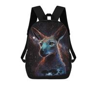 sinyumoney 3D Cosmic Kangaroo Portrait Kid's Backpack Waterproof 17inch School Bag Cute Rucksacks Fashion Casual Schoolbag for Kids for Girl Boy School