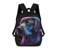 sinyumoney 3D Cosmic Labrador Portrait-2 Kid's Backpack Waterproof 17inch School Bag Cute Rucksacks Fashion Casual Schoolbag for Kids for Girl Boy School