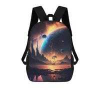 sinyumoney 3D Cosmic Lake Reflections School Backpack Student Casual Backpack For Kid's Children's Daypack Bookbag Hiking Sports Outdoor Work Travel Laptop Bag 17inch
