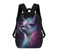 sinyumoney 3D Cosmic Llama Art Print-1 Kid's Backpack Waterproof School Bag Bookbag Cute Rucksacks Fashion Casual Schoolbag for Kids for Girl Boy School 17inch
