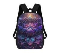 sinyumoney 3D Cosmic Lotus Bloom-1 Kid's Backpack Waterproof School Bag Bookbag Cute Rucksacks Fashion Casual Schoolbag for Kids for Girl Boy School 17inch