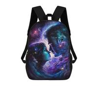 sinyumoney 3D Cosmic Love Romance Kid's Backpack Waterproof 17inch School Bag Cute Rucksacks Fashion Casual Schoolbag for Kids for Girl Boy School