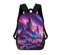 sinyumoney 3D Cosmic Peaks Printing Daypacks Kids Casual Backpack Knapsack High Capacity Rucksack Travel Laptop Book Bag 17inch