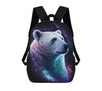 sinyumoney 3D Cosmic Polar Bear Art Print-3 Kid's Backpack Waterproof 17inch School Bag Cute Rucksacks Fashion Casual Schoolbag for Kids for Girl Boy School