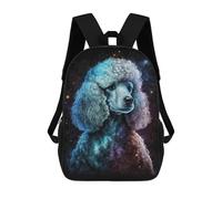 sinyumoney 3D Cosmic Poodle Art Print-3 17 Inch School Backpack Student Casual Backpack For Kid's Children's Daypack Bookbag Hiking Sports Outdoor Work Travel Laptop Bag