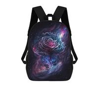 sinyumoney 3D Cosmic Rose Bloom-2 17 Inch School Backpack Student Casual Backpack For Kid's Children's Daypack Bookbag Hiking Sports Outdoor Work Travel Laptop Bag