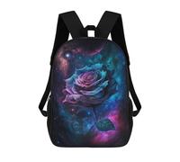 sinyumoney 3D Cosmic Rose Fantasy Artwork 17 Inch School Backpack Student Casual Backpack For Kid's Children's Daypack Bookbag Hiking Sports Outdoor Work Travel Laptop Bag