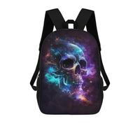 sinyumoney 3D Cosmic Skull Art Print-9 17 Inch School Backpack Student Casual Backpack For Kid's Children's Daypack Bookbag Hiking Sports Outdoor Work Travel Laptop Bag
