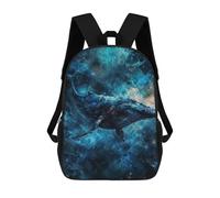 sinyumoney 3D Cosmic Space Whale Printing Daypacks Kids Casual Backpack Knapsack High Capacity Rucksack Travel Laptop Book Bag 17inch