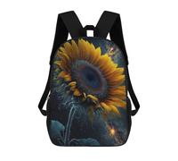 sinyumoney 3D Cosmic Sunflower Bloom-1 Kid's Backpack Waterproof School Bag Bookbag Cute Rucksacks Fashion Casual Schoolbag for Kids for Girl Boy School 17inch