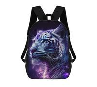 sinyumoney 3D Cosmic Tiger Portrait-12 Print Children Backpack for School Students Backpacks Schoolbag Shoulder Book Bags 17inch