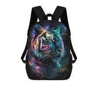 sinyumoney 3D Cosmic Tiger Portrait-9 Print Children Backpack for School Students Backpacks Schoolbag Shoulder Book Bags 17inch