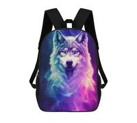 sinyumoney 3D Cosmic Wolf Portrait-7 Kid's Backpack Waterproof School Bag Bookbag Cute Rucksacks Fashion Casual Schoolbag for Kids for Girl Boy School 17inch