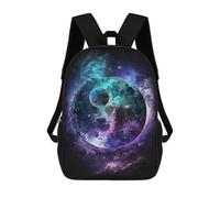 sinyumoney 3D Cosmic Yin-Yang Nebula Print Children Backpack for School Students Backpacks Schoolbag Shoulder Book Bags 17inch