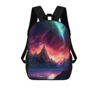 sinyumoney 3D Cosmos Mountain Lake School Backpack Student Casual Backpack For Kid's Children's Daypack Bookbag Hiking Sports Outdoor Work Travel Laptop Bag 17inch